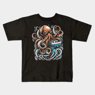 Octopus catches Kids T-Shirt